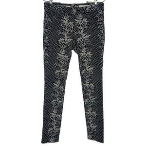 Pilcro and the Letterpress Jean Floral Serif Needlecord Blue Pants Size 29‎